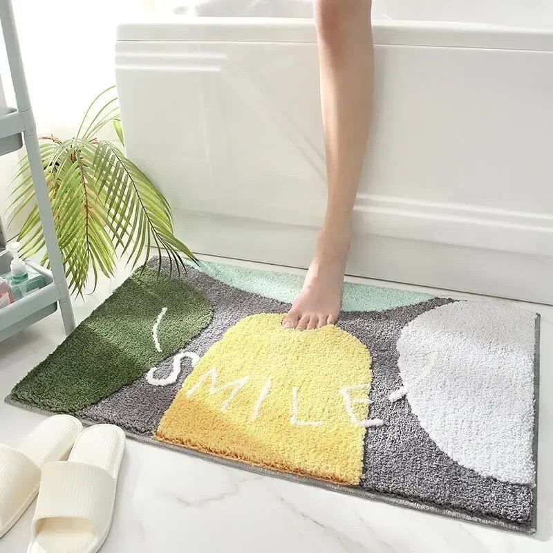 Elegant Geometric Non-Slip Absorbent Floor Mat for Home