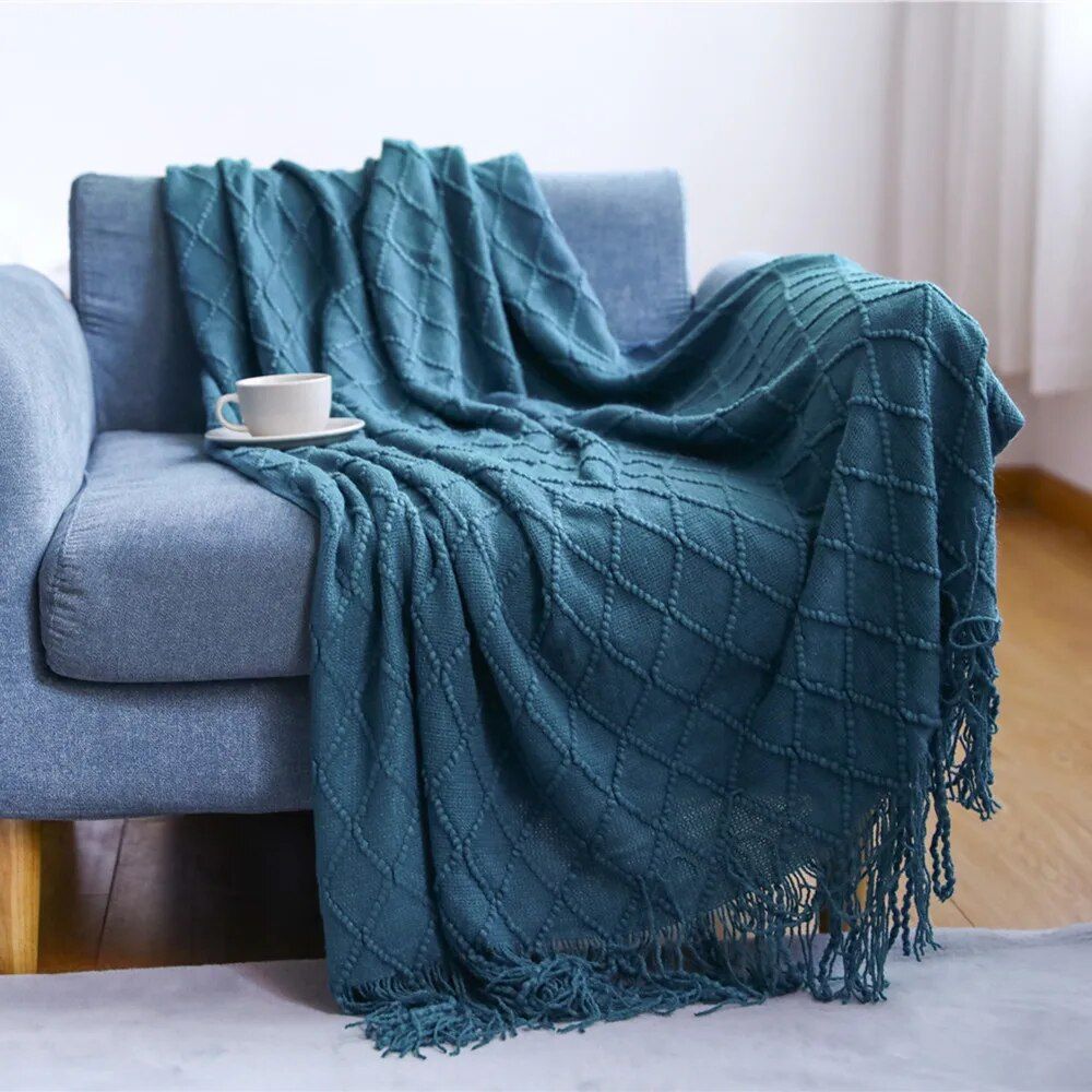 Knitted Blanket Sofa Cover