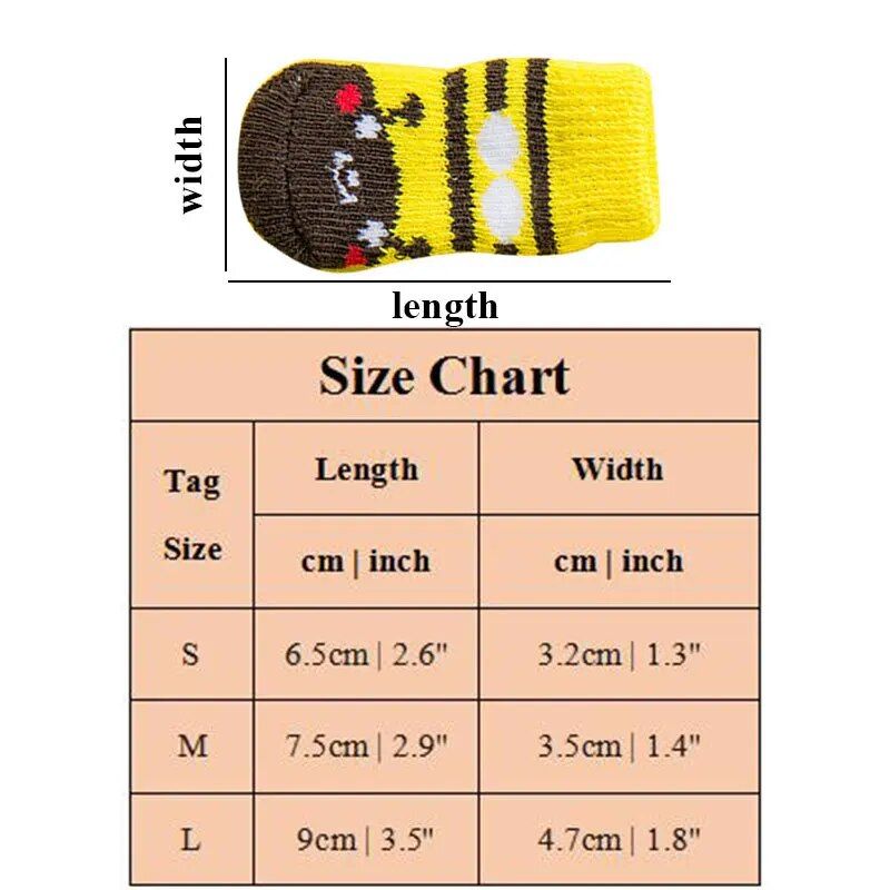 4Pcs Cute Pet Dog Socks