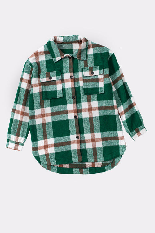 Plaid Dropped Shoulder Pocket Shacket (more color options)