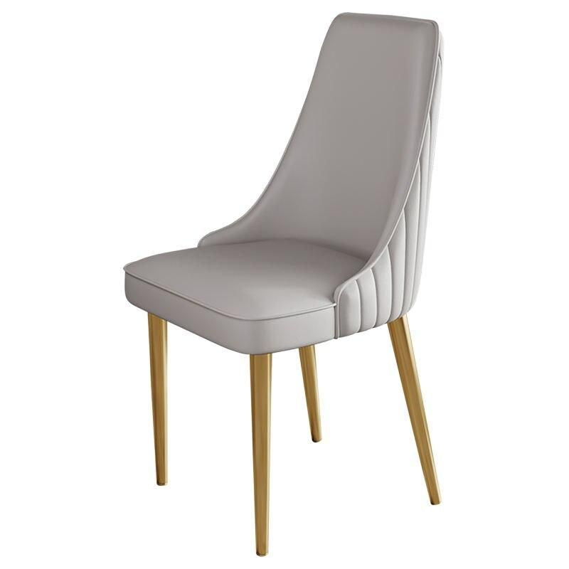 Elegant Modern Dining Chair with Gold Legs - Luxury Synthetic Leather Seating for Home and Events