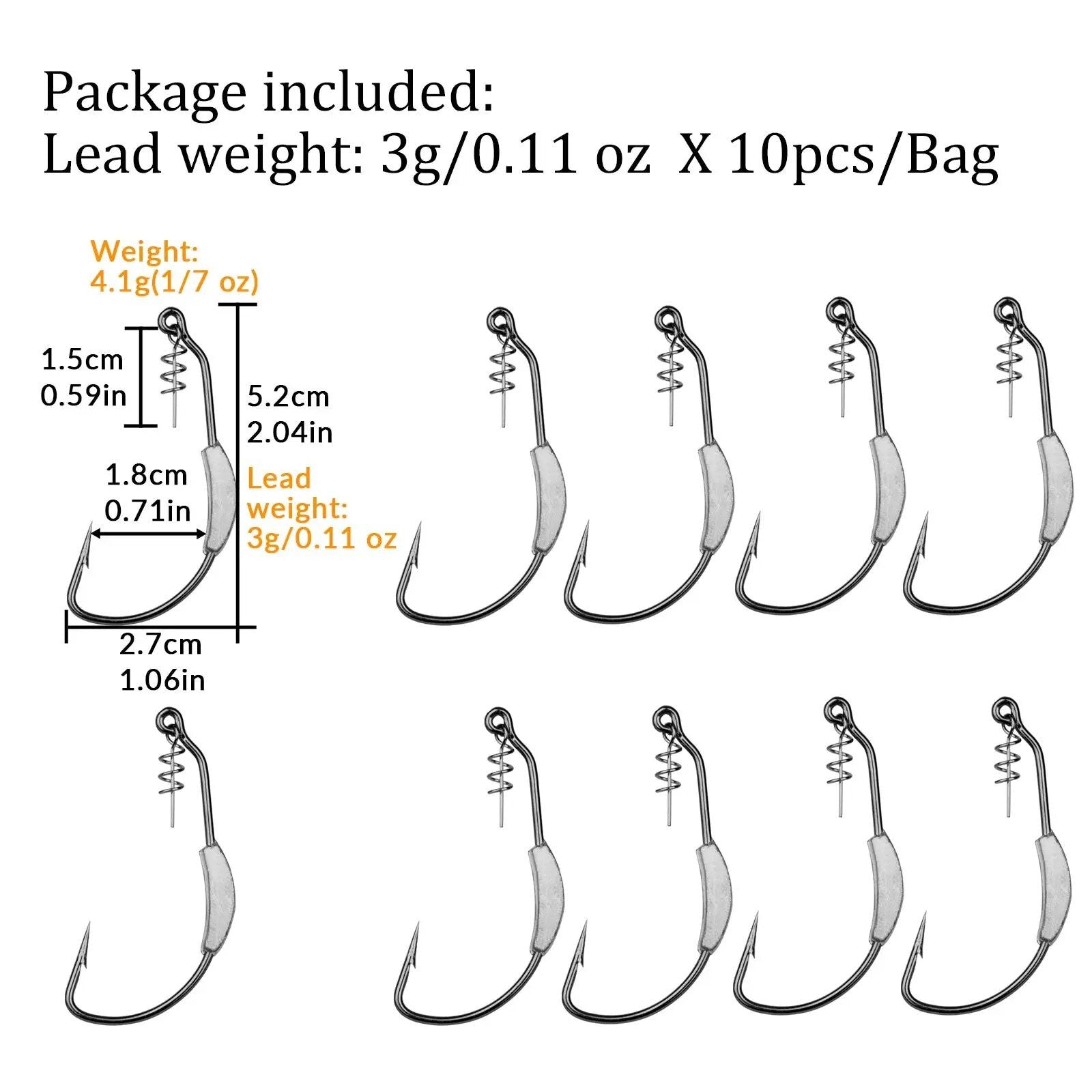 10-Pack Weighted Twistlock Swimbait Hooks