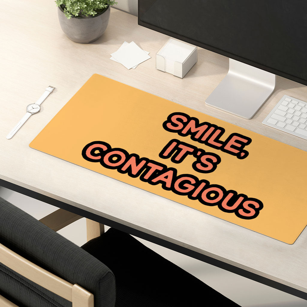 Smile Desk Mat - Funny Desk Pad - Cool Trendy Laptop Desk Mat