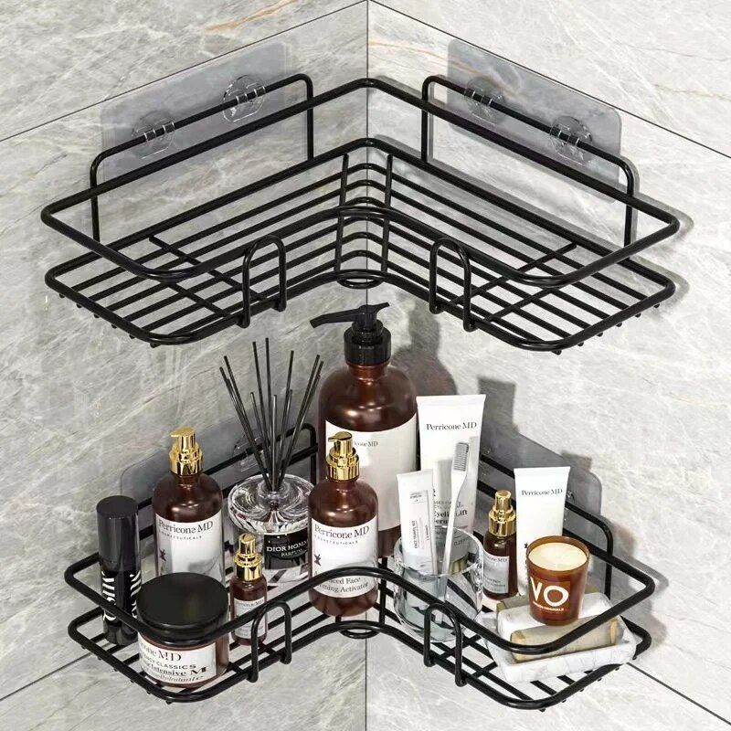 Elegant Wall-Mounted Iron Bathroom Shelf