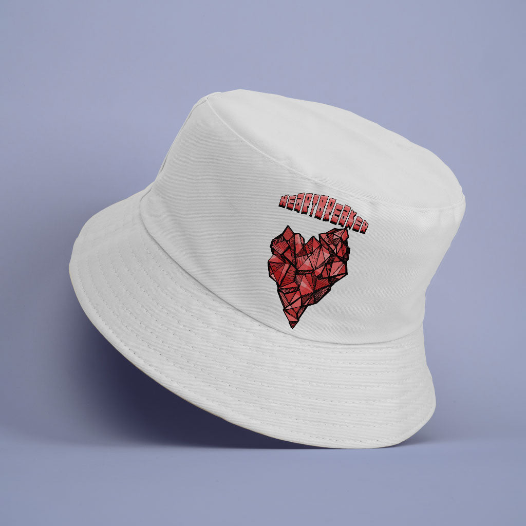 Heartbreaker Bucket Hat - Heart Print Hat - Graphic Bucket Hat