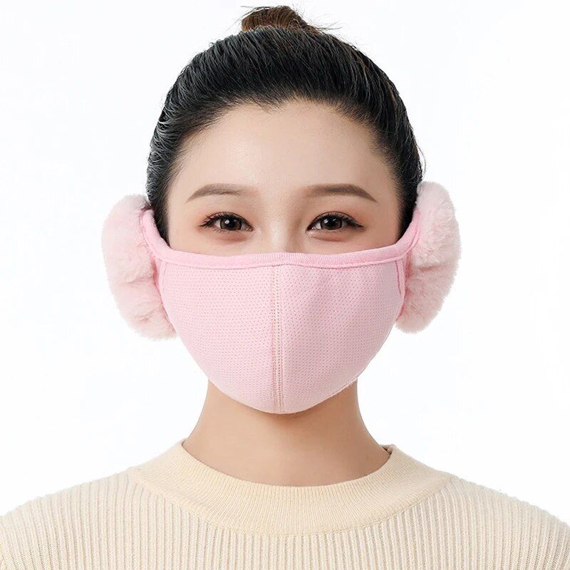 Windproof Thermal Ski Mask with Earmuffs - Unisex Winter Sports Face Cover