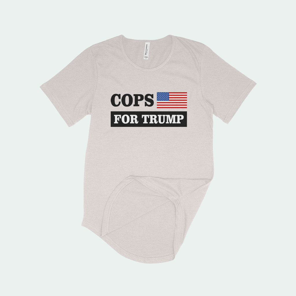 Men's Cops for Trump T-Shirt with Curved Hem - Trump for America T-Shirt