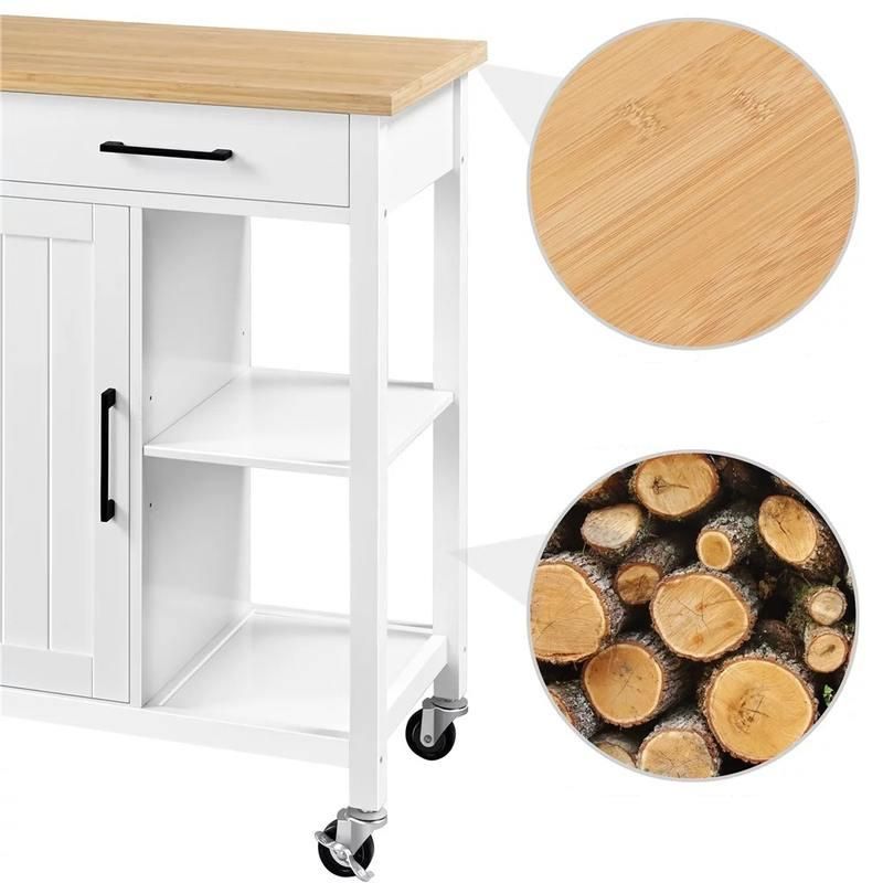 Versatile Mobile Kitchen Island Cart with Lockable Wheels and Storage