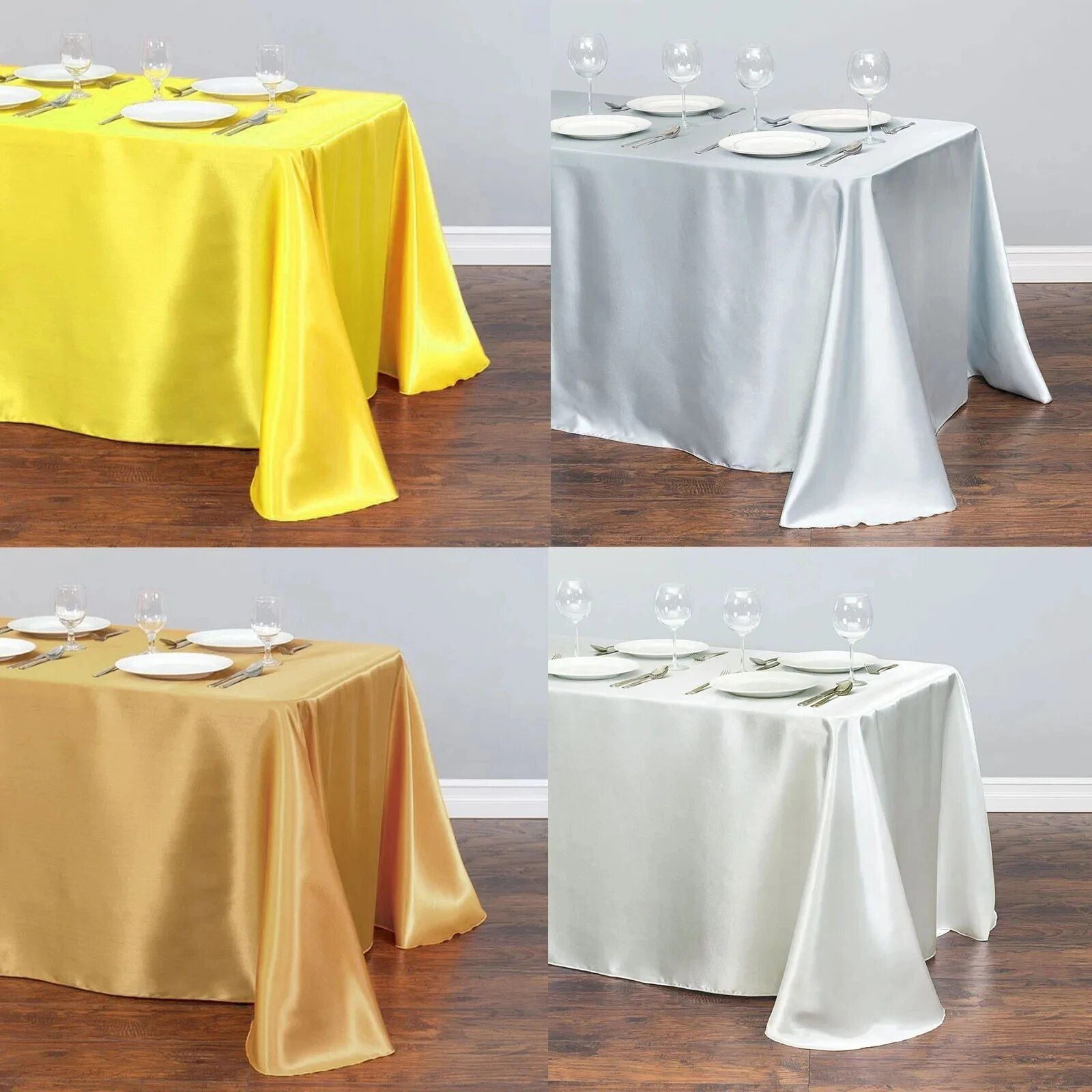 Elegant Solid Color Satin Tablecloth - Versatile for Weddings, Banquets, and Parties