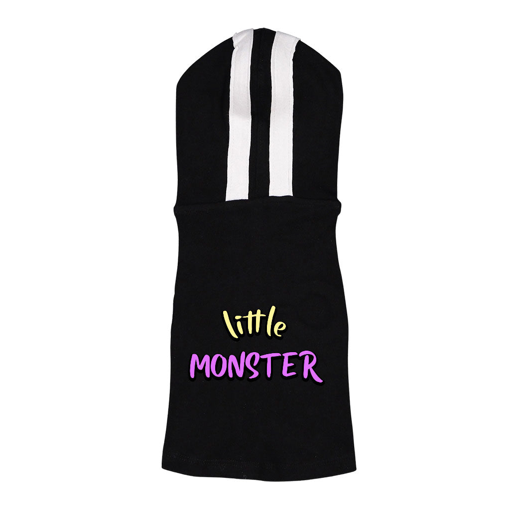 Little Monster Dog Shirt with Hoodie - Unique Dog Hoodie - Word Print Dog Clothing