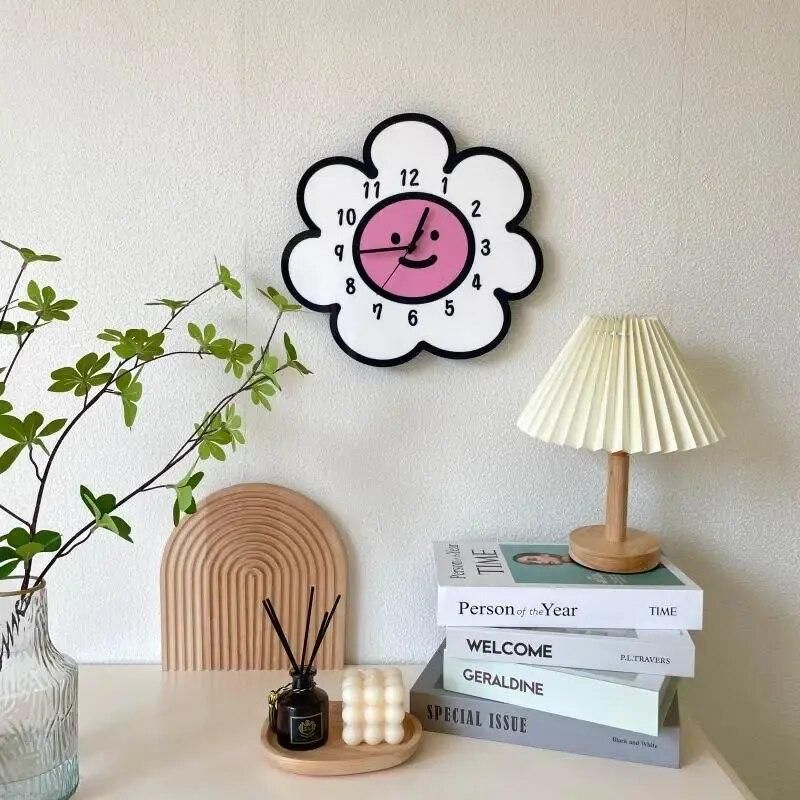 Charming Sunflower Cartoon Wall Clock