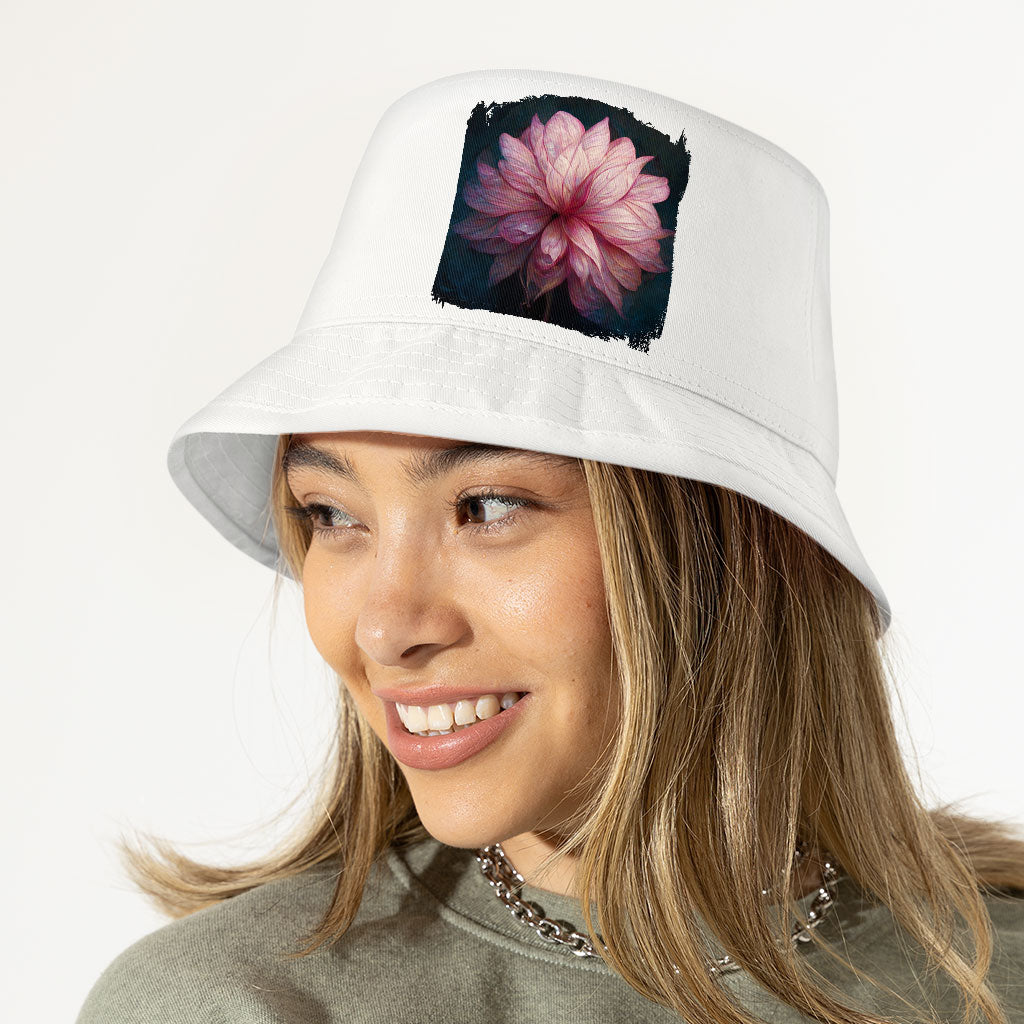 Dahlia Flower Painting Bucket Hat - Nature Hat - Unique Bucket Hat