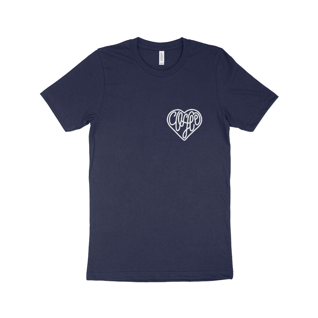 Coffee Heart Unisex Jersey T-Shirt Made in USA