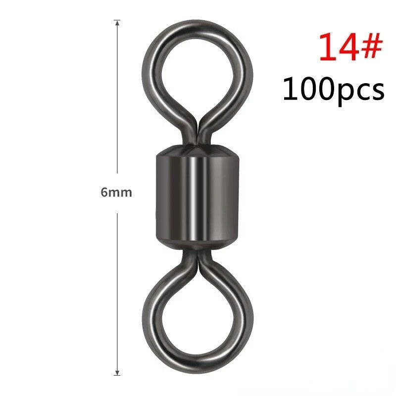 High-Strength Stainless Steel Fishing Swivels with Safety Snap