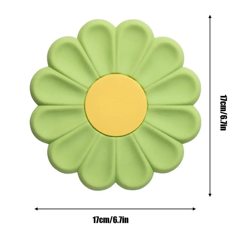 Heat-Resistant Silicone Daisy Pot Mat - Multi-Use Trivet and Countertop Protector