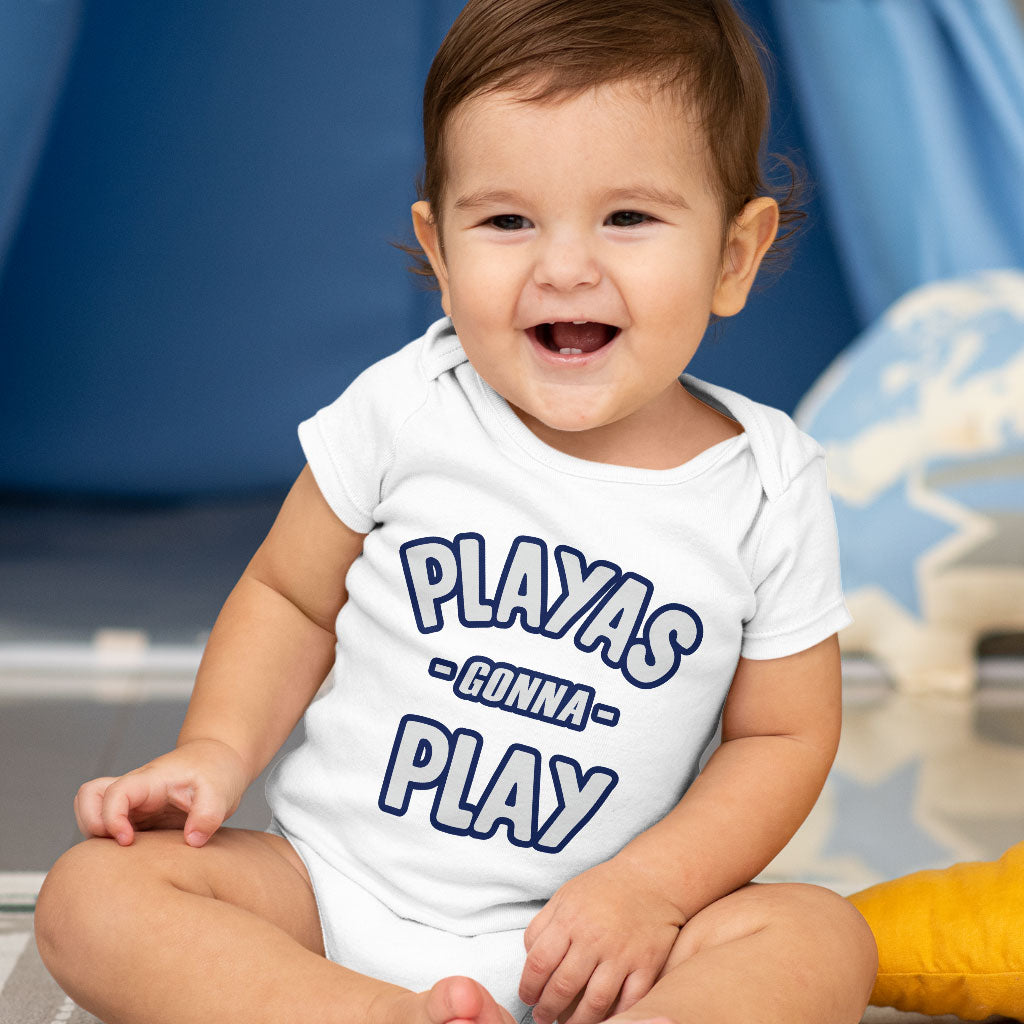 Playas Gonna Play Baby Jersey Onesie - Funny Baby Bodysuit - Themed Baby One-Piece