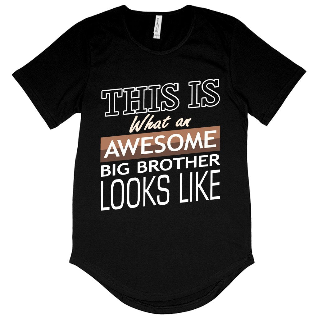 Men's Awesome Big Brother T-Shirt with Curved Hem - I'm the Big Brother T-Shirt - Funny Family T-Shirt