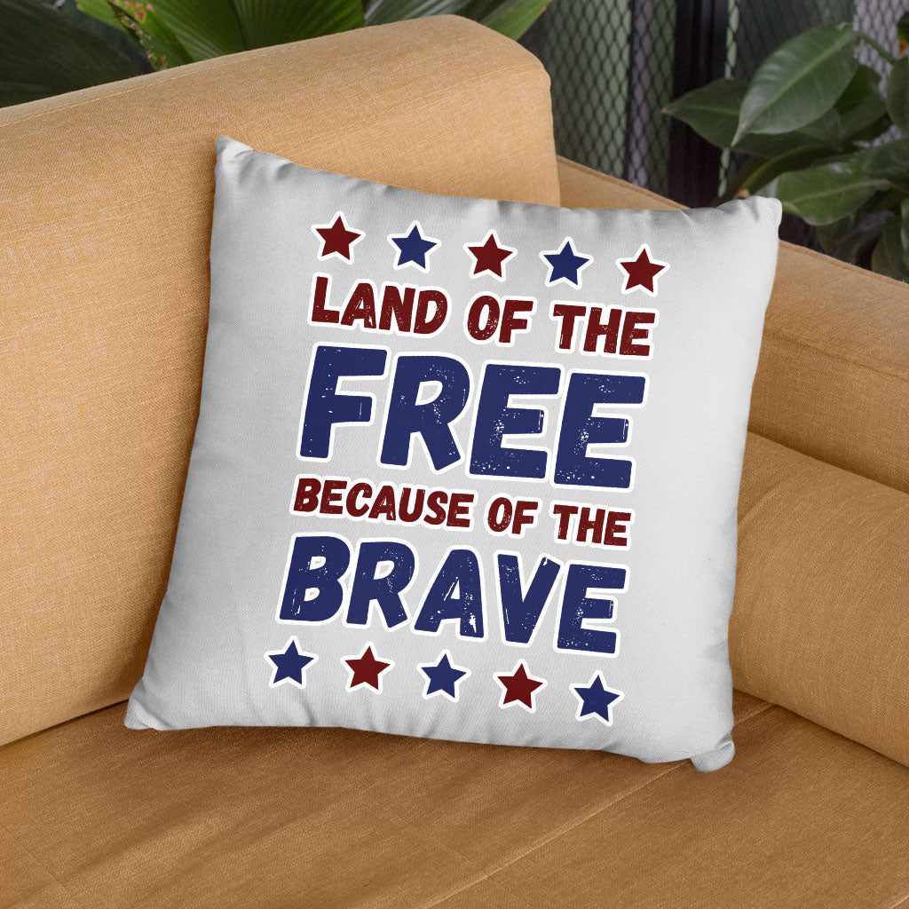 Land Of the Free Square Pillow Cases - Patriotic Pillow Covers - Best Print Pillowcases