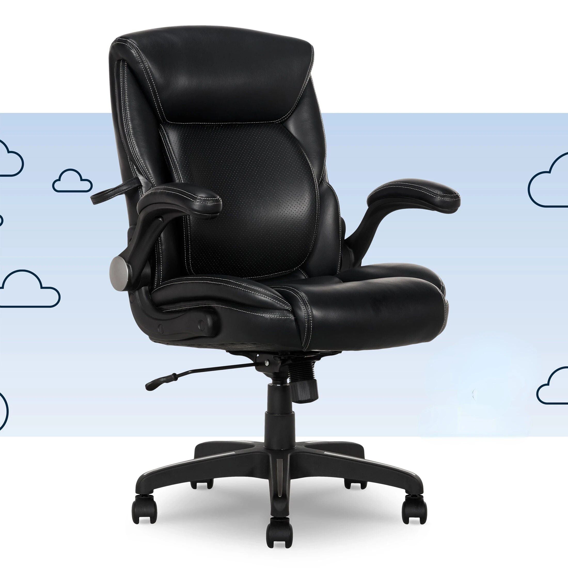 Luxurious Air Lumbar Leather Office Chair: Ergonomic, Adjustable, and Rotatable