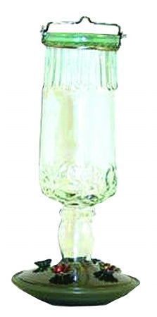 Perky-Pet Antique Bottle Glass Hummingbird Feeder 24 Ounce Green 8120-