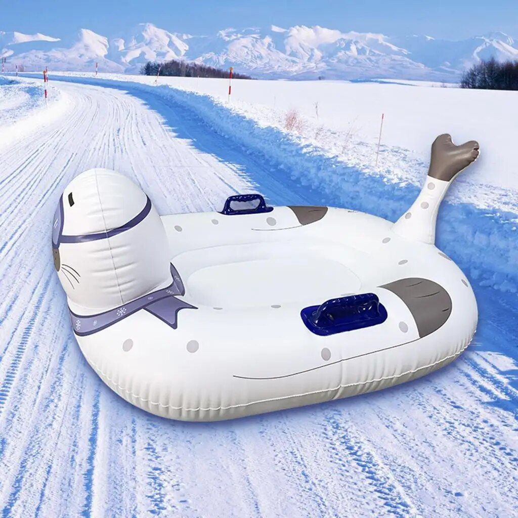 Heavy-Duty Inflatable Snow Tube - 47" Dual-Rider Winter Sled