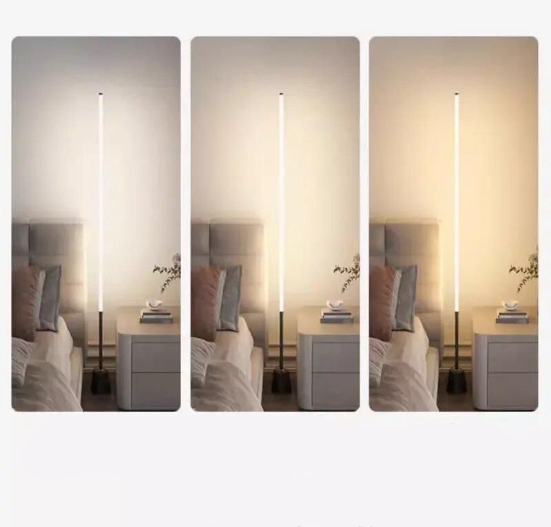 Modern Nordic LED Corner Floor Lamp - Dimmable, Remote-Controlled Mood Light for Home Decor