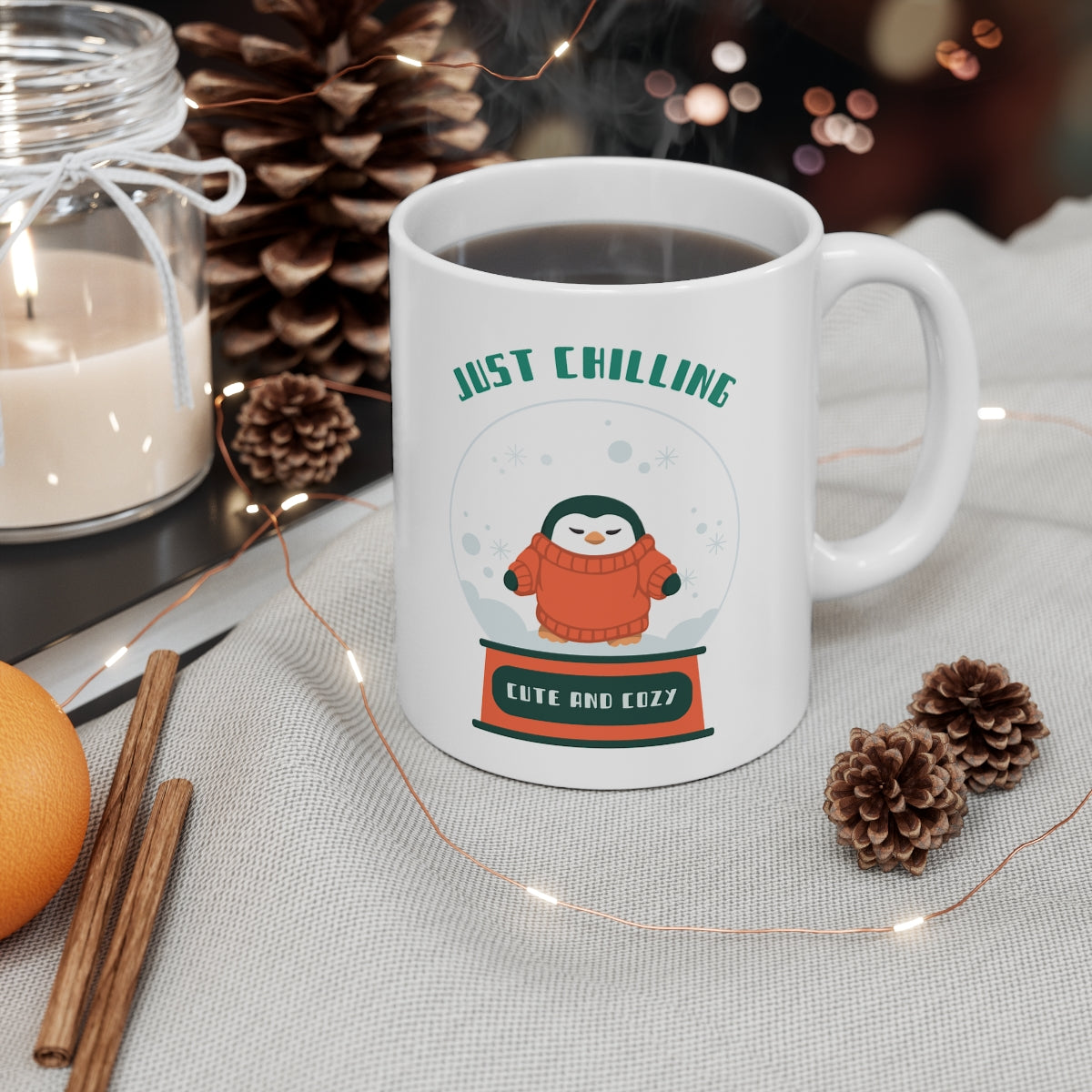 Just Chilling Cute Penguin Mug