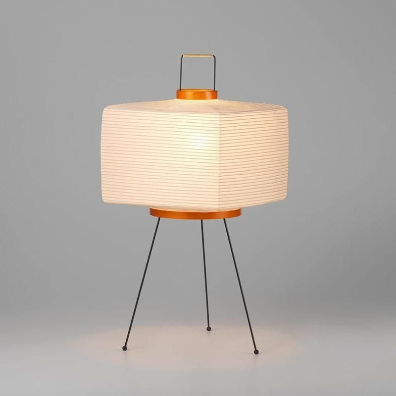 Wabi-Sabi Japanese Tripod Floor Lamp with Rice Paper Shade - Modern LED Standing Light for Home and Hotel