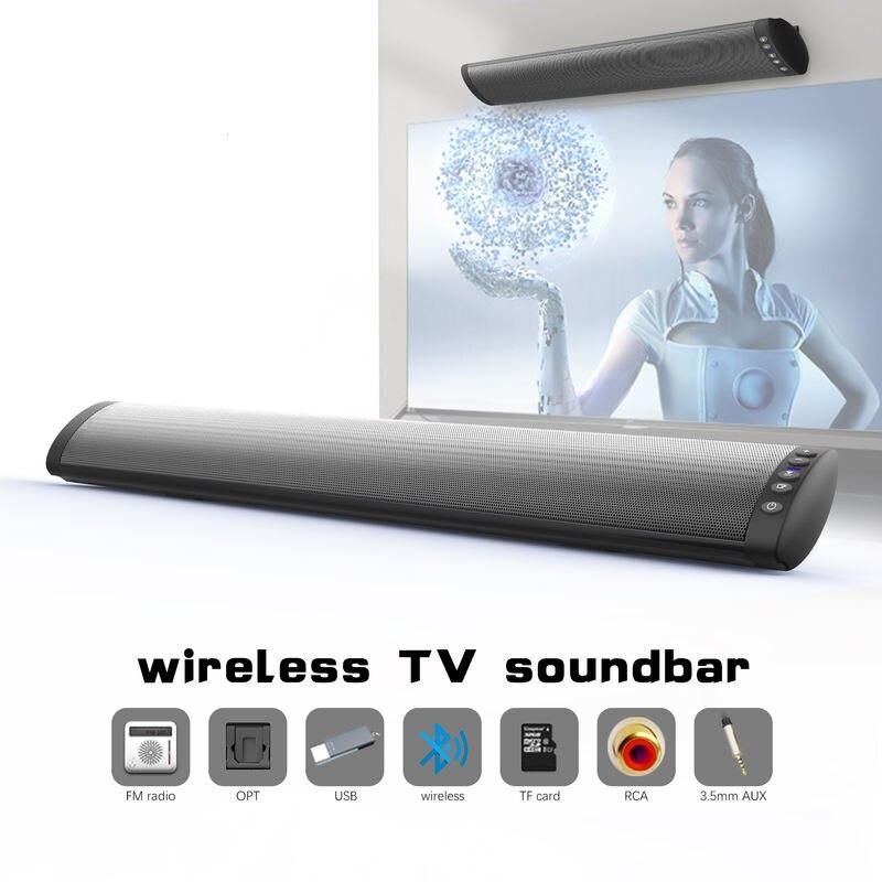 Wall-Mounted Wireless TV Speaker with Bluetooth 5.0 and Multi-Input Compatibility