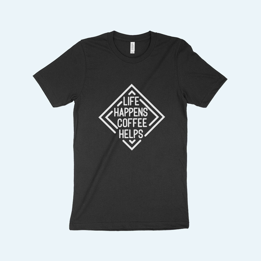 Life Happens Coffee Helps Unisex Jersey T-Shirt Made in USA