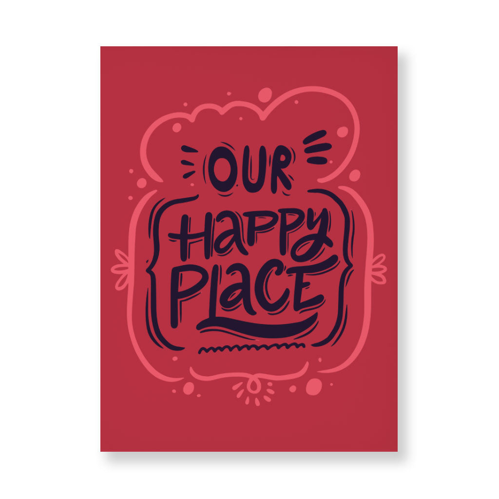 Our Happy Place Wall Picture - Themed Stretched Canvas - Cool Design Wall Art