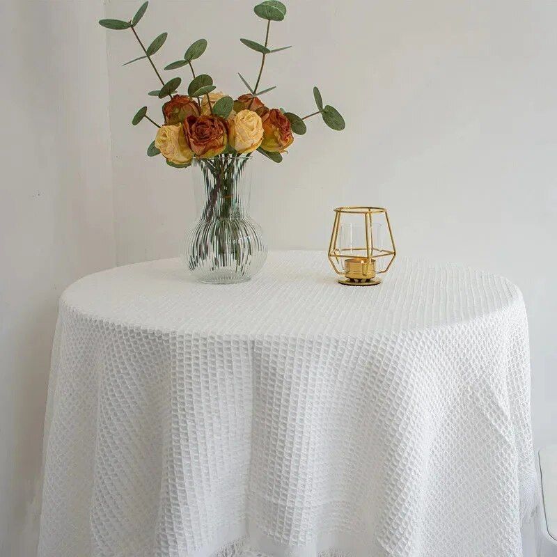 Elegant Crocheted Cotton-Polyester Tablecloth