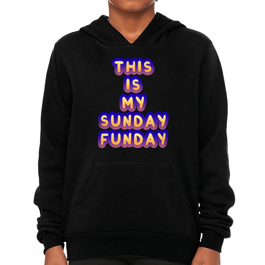 Sunday Funday Kids' Sponge Fleece Hoodie - Cute Design Kids' Hoodie - Graphic Hoodie for Kids