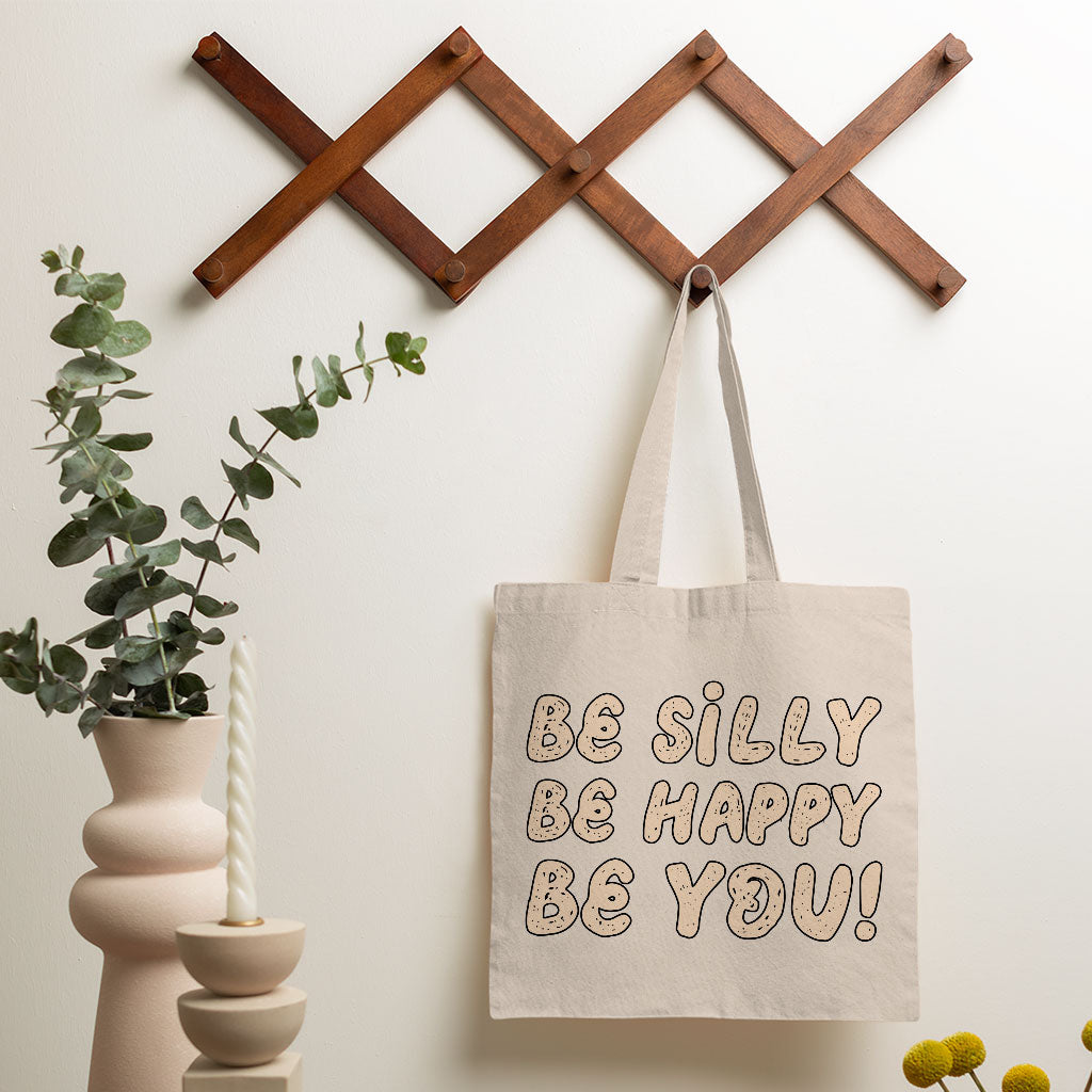 Be Happy Small Tote Bag - Be You Shopping Bag - Cool Trendy Tote Bag