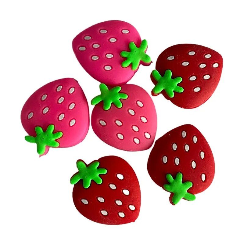 Strawberry-Shaped Tennis Racket Vibration Dampeners - 5Pcs Soft Silicon Shock Absorbers