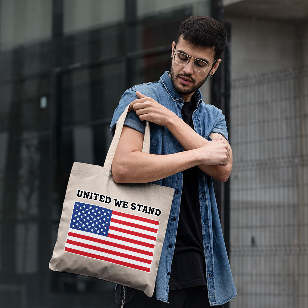 USA Flag Small Tote Bag - Patriotic Shopping Bag - Trendy Tote Bag