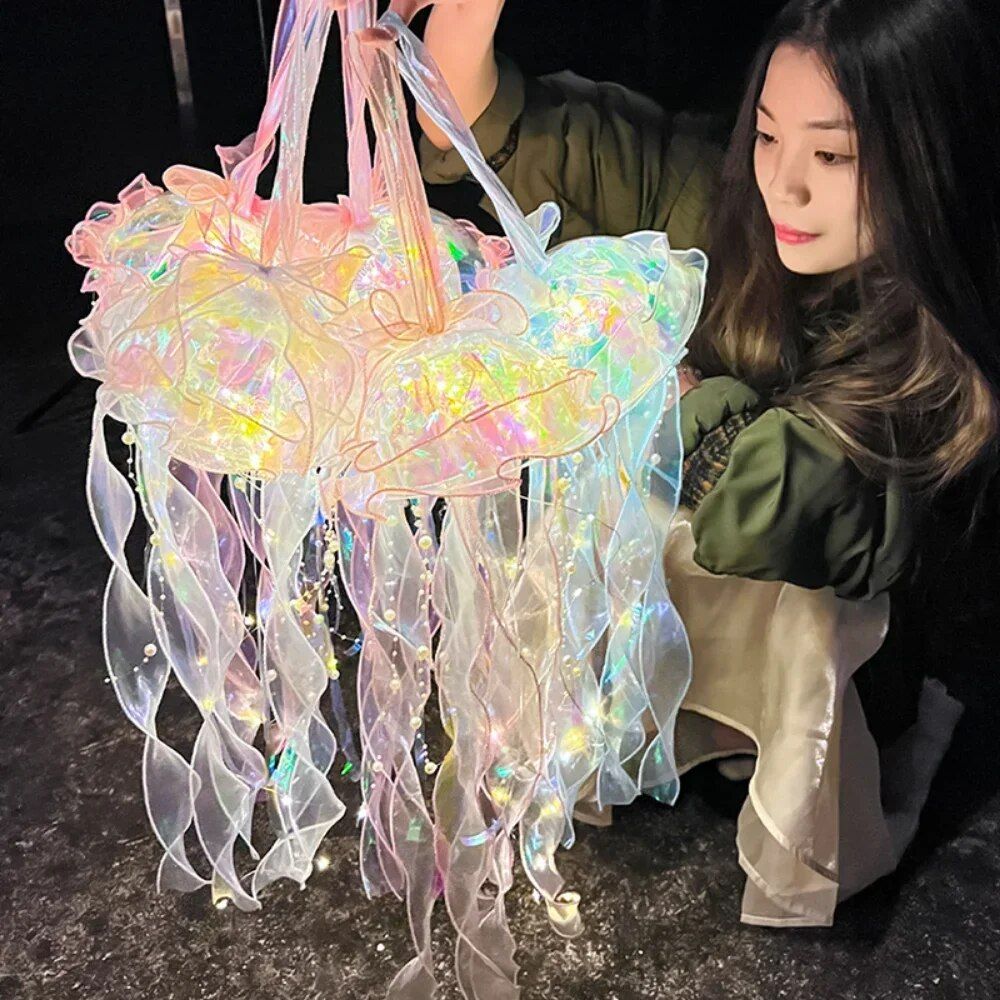 Enchanting Jellyfish Night Light - Portable Flower Lamp for Bedroom and Home Decor