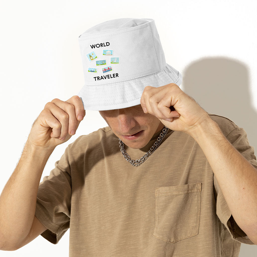 World Traveler Bucket Hat - Unique Hat - Art Bucket Hat