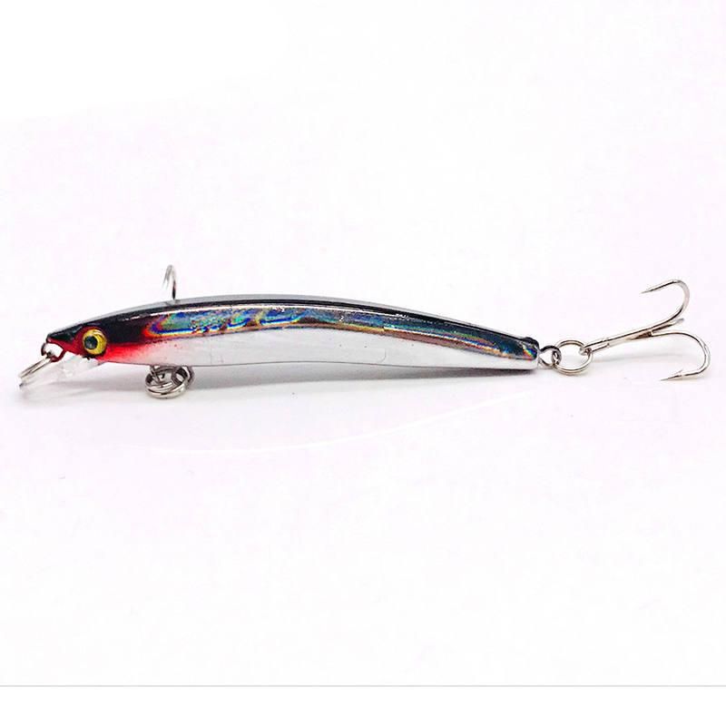 8cm Topwater Minnow Fishing Lure with 3D Eyes and Dual Hooks