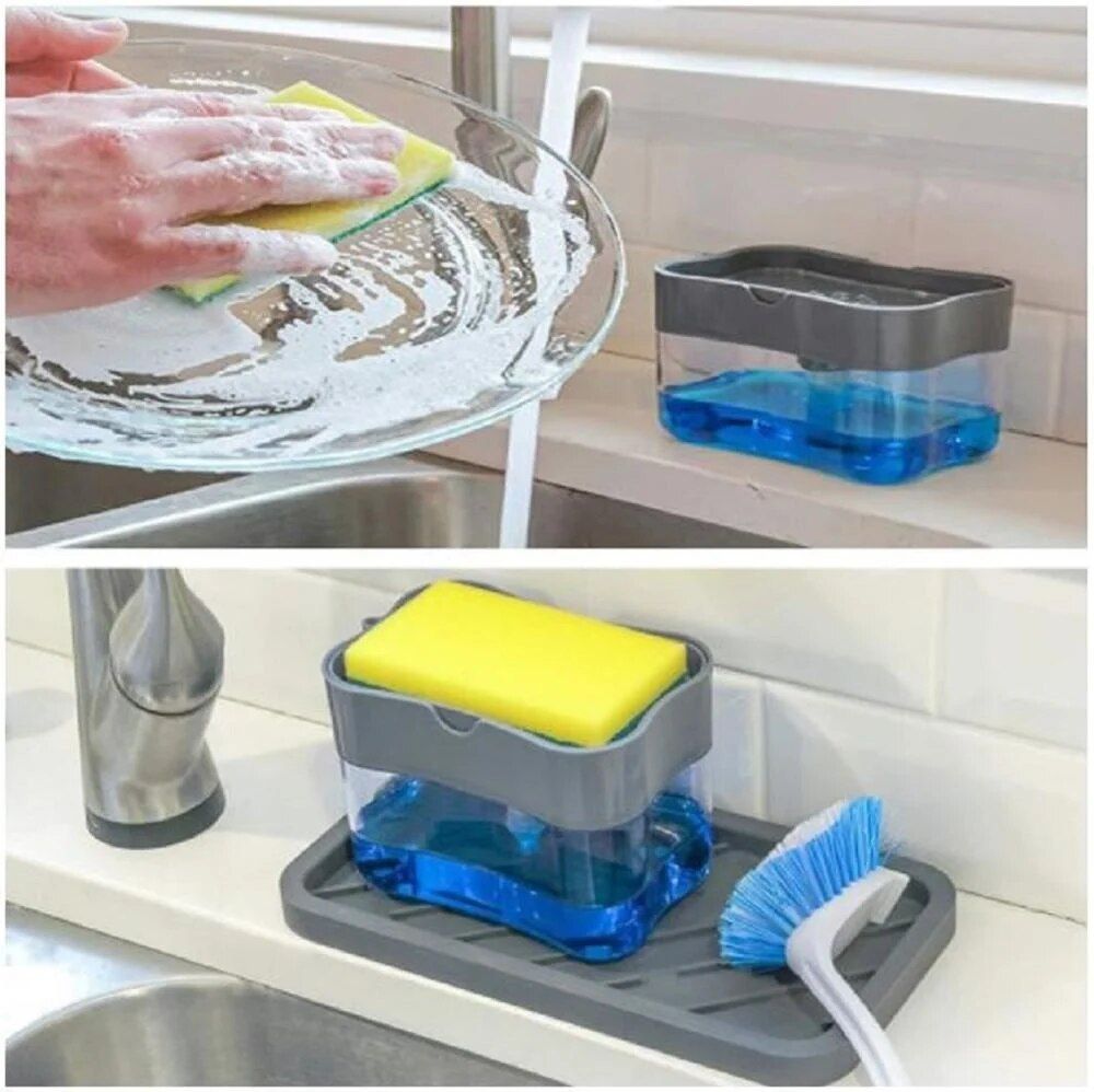 Efficient Kitchen Soap Dispenser with Sponge Holder