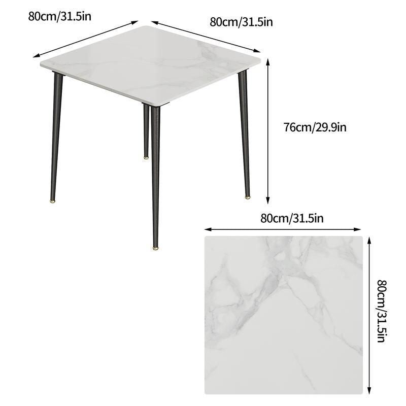 Modern Minimalist Sintered Stone Dining Table with Metal Legs