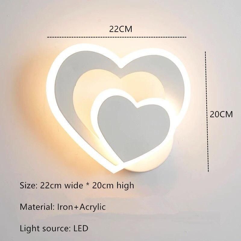 Modern Nordic LED Heart-Shaped Wall Lamp for Cozy Illumination