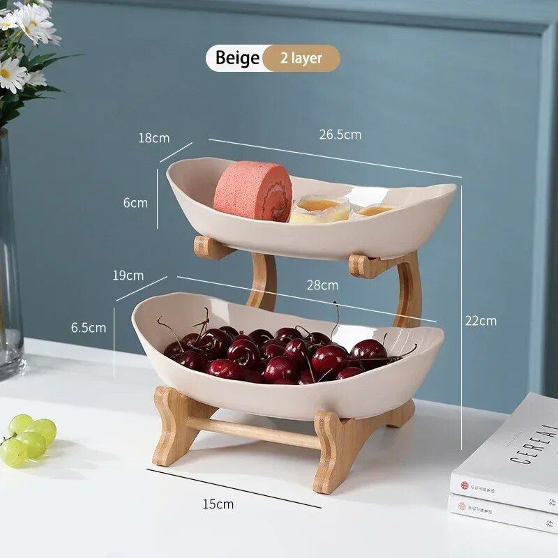 Multi-Layer Fruit and Snack Organizer: Elegant Oval Shaped Kitchen Stand