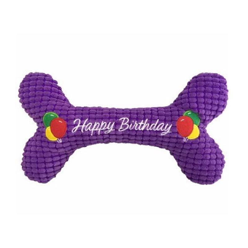 Happy Birthday Bone Dog Toy | Turquoise Daedalus