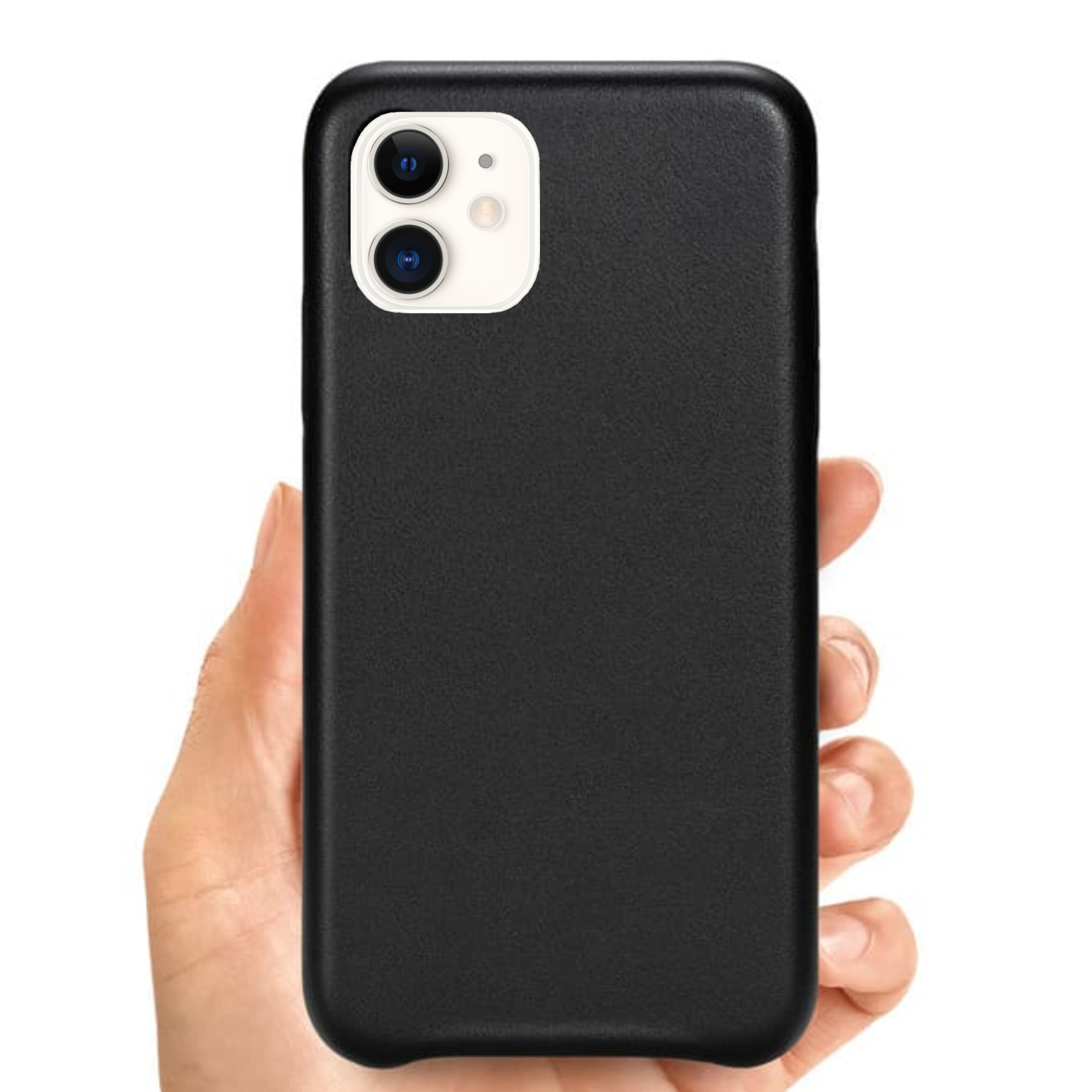 Custom Leather iPhone Case Black Cowhide Personalized | iPhone X Xs XR