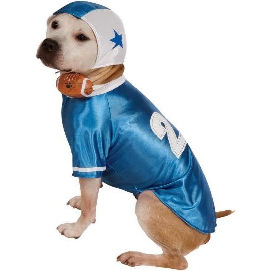 Blue Football Player Pet Costume | Turquoise Daedalus