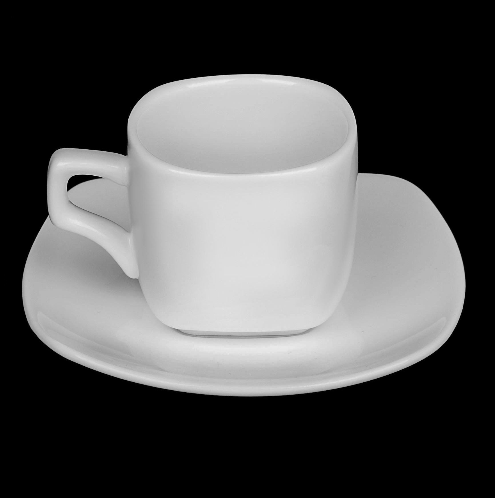 Wilmax Fine Porcelain White 3 Oz | 90 Ml Coffee Cup & Saucer