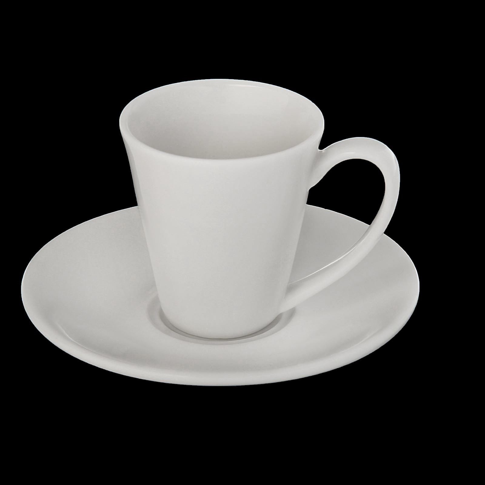 Wilmax Fine Porcelain White 4 Oz | 110 Ml Coffee Cup & Saucer