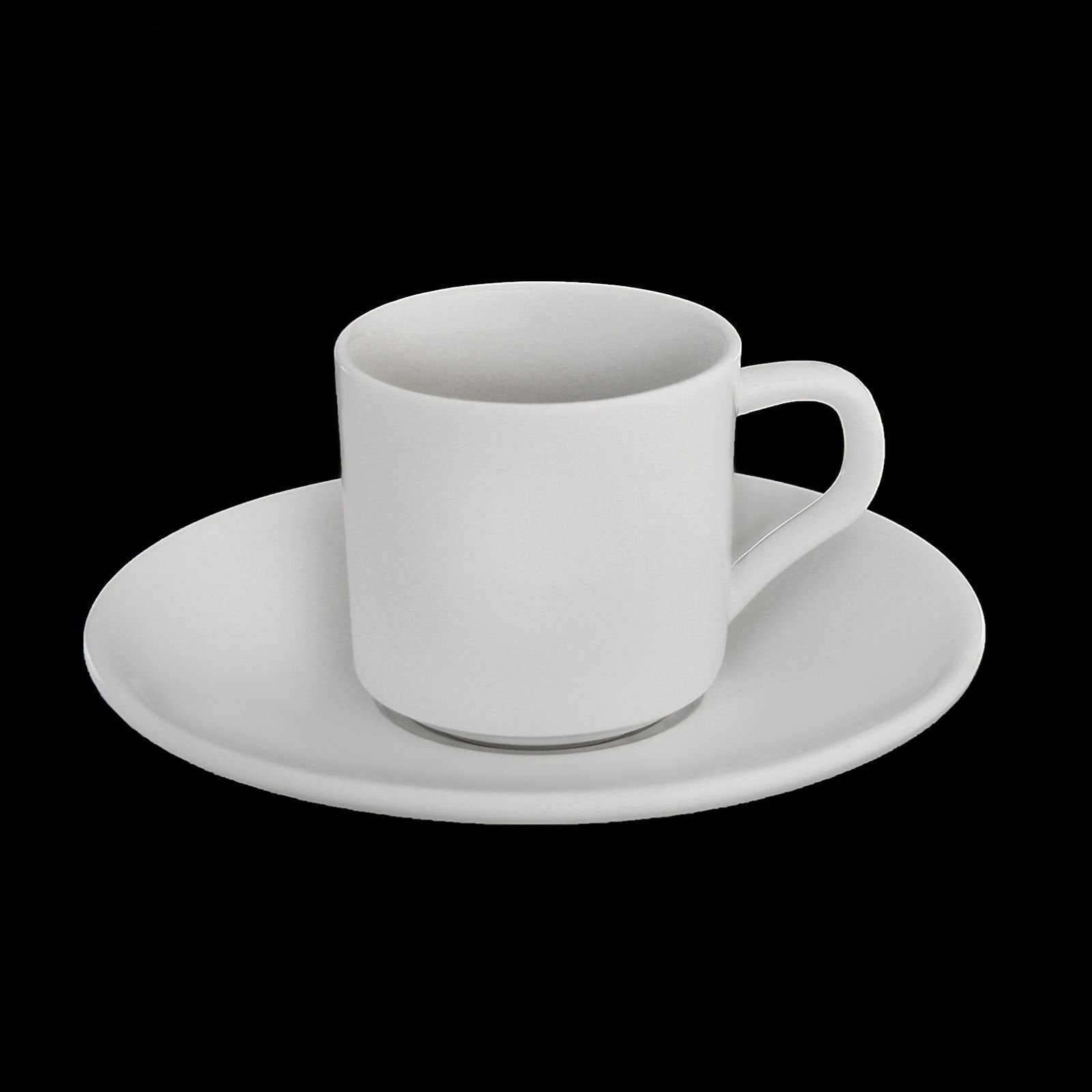 Wilmax Fine Porcelain White 3 Oz | 90 Ml Coffee Cup & Saucer