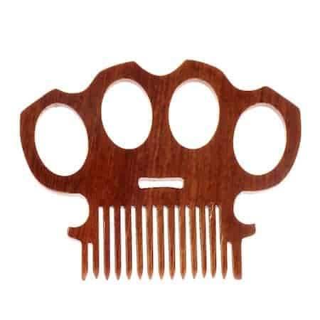 Brass Knuckles Wooden Beard Comb | Puce Oliver